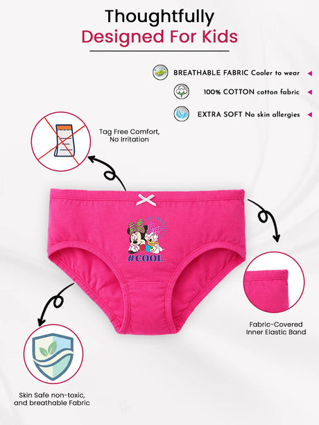 Girls Minnie & Friends Panty Inner Elastic Pack of 5