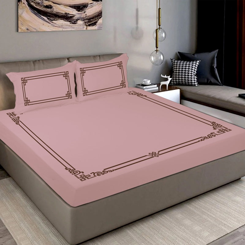 King Size Cotton Fitted Bedsheet Camel Beige - Bodycare