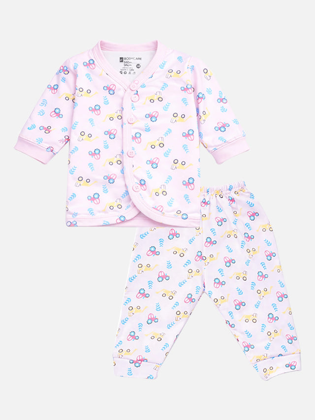 Unisex Thermal Front Open Suit with Full Sleeve Top and Pyjama for Winter Sleepwear Comfort and Easy Dressing