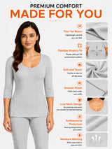 Women Antibacterial Thermal Top with Round Neck and Full Sleeves for Winter Base Layering and Cold-Weather Comfort - Pack of 1