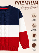 Boys Round Neck Full Sleeves Sweater with Comfortable Winter Wear Styling, Everyday Comfort and Casual Use
