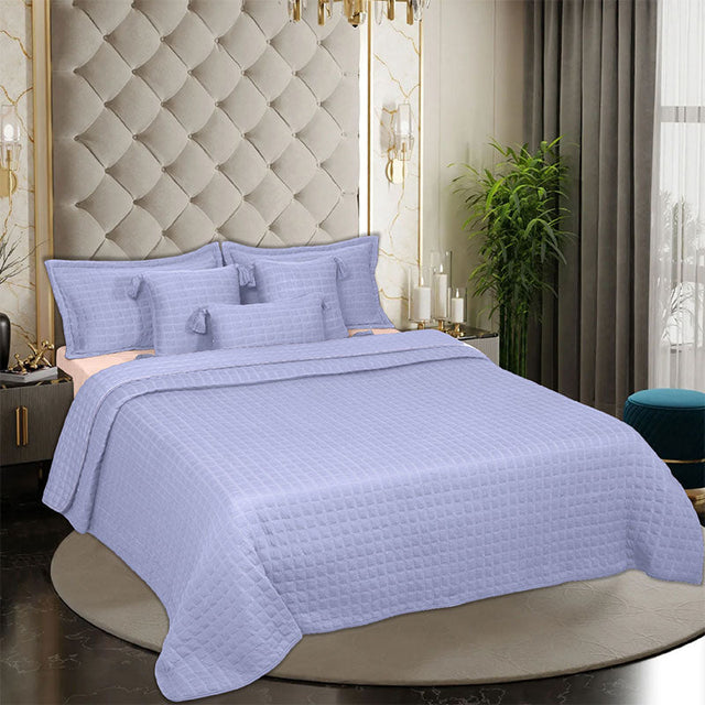 King Size Cotton Jersey Bedcover Geometric Quilted - Bodycare