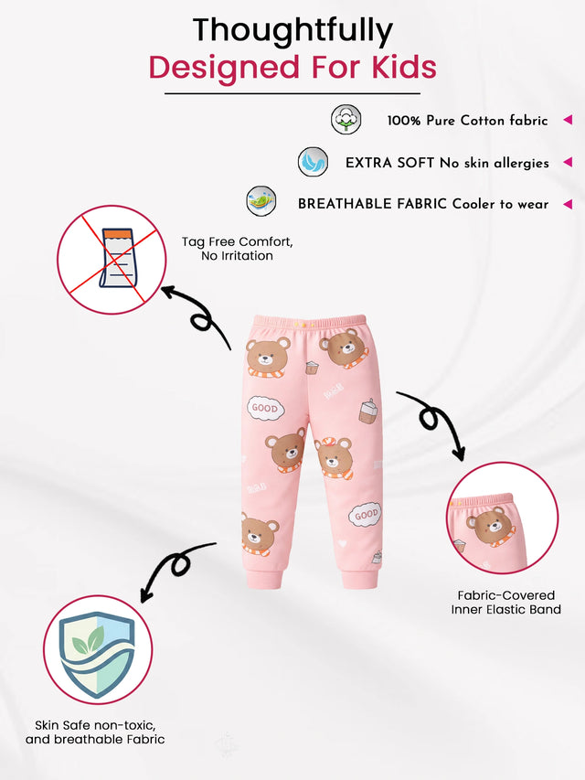 Unisex Cotton Sleepwear Pyjama with Inner Elastic for Easy Movement, Nightwear Comfort and Daily Use