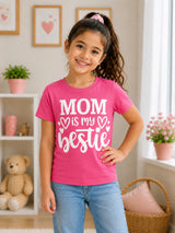 Girls 100% Cotton Printed Round Neck Half Sleeve T-Shirt for Everyday Casual Wear and Regular Comfort