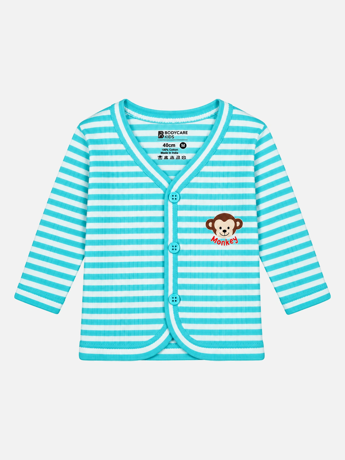 Unisex Baby Front Open Full Sleeves Thermal Top for Warm Winter Innerwear Comfort and Easy Dressing - Pack of 3