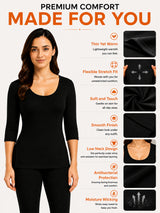 Women Antibacterial Round Neck Thermal Top with Full Sleeves for Cold-Weather Layering and Winter Innerwear Comfort
