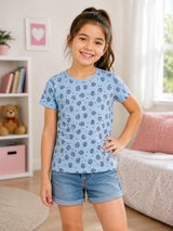 Girls 100% Cotton T-Shirt Round Neck Half Sleeves Pack of 2