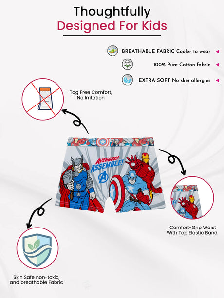 Boys Avengers Trunk Top Elastic Pack of 2 - Bodycare