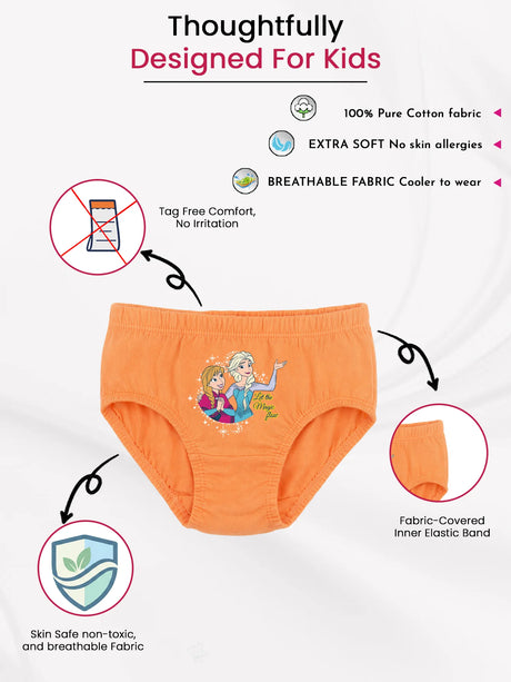Girls Frozen Panty Inner Elastic Pack of 5