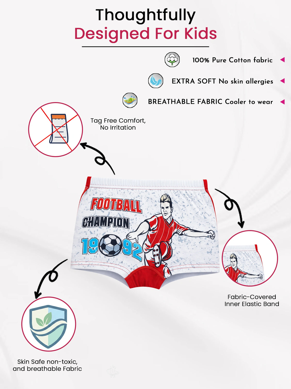 Boys Trunk Inner Elastic Pack of 6 - Bodycare