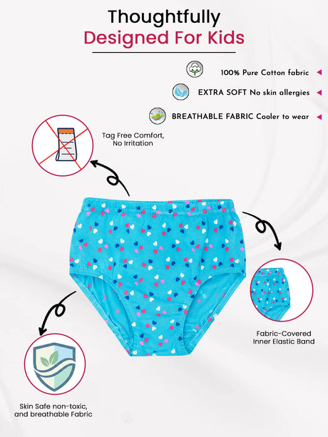 Girls Cotton Panty Inner Elastic Pack of 4