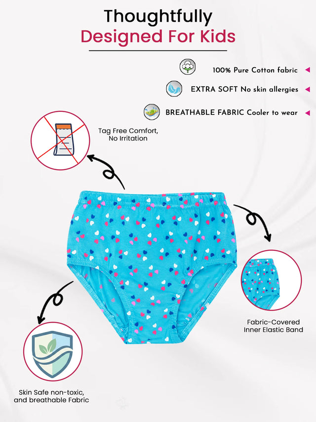 Girls Cotton Panty Inner Elastic Pack of 4 - Bodycare