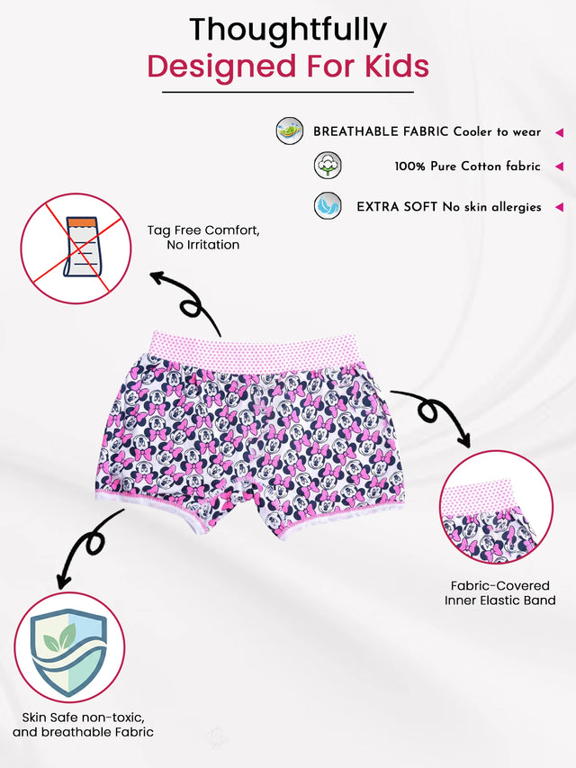 Kids cotton printed shorts with breathable, skin-safe fabric and elastic waistband.
