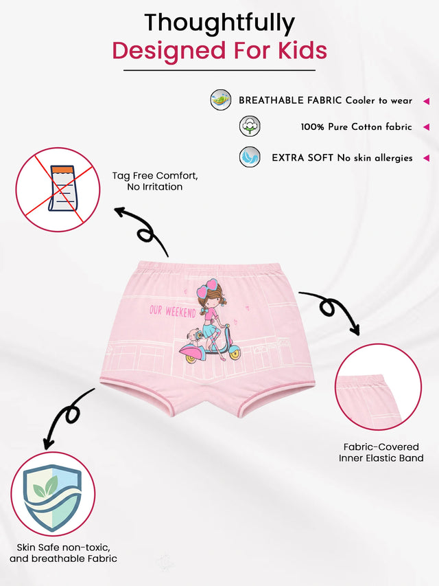 Girls Boyshorts Inner Elastic Pack of 4 - Bodycare