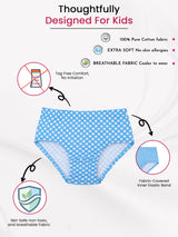 Girls 100% Cotton Panty Underwear for Everyday Comfort, Easy Movement and Regular Innerwear Wardrobe Use - Pack of 3