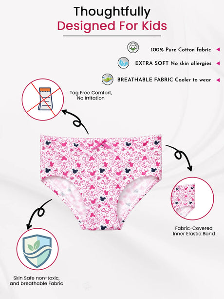 Girls Minnie & Friends Panty Inner Elastic Pack of 5