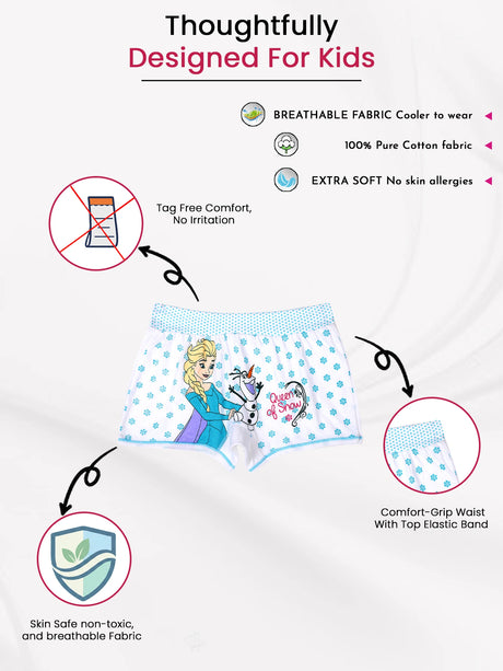 Girls Frozen Boyshorts Lycra Band Pack of 2