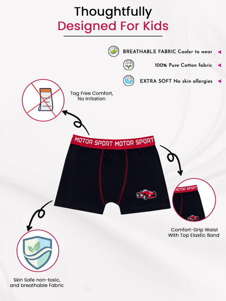 Boys 100% Cotton Trunk Top Elastic Pack of 3 - Bodycare