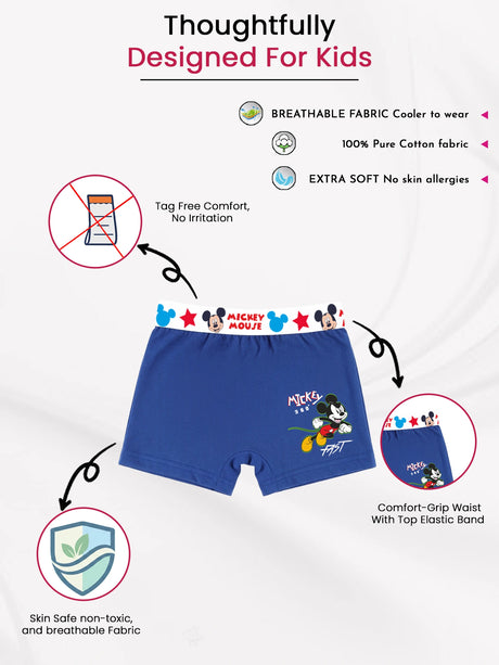 Boys Mickey & Friends Trunk Top Elastic Pack of 3 - Bodycare