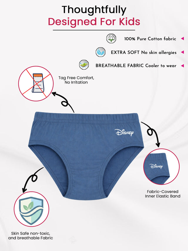 Baby Boys Mickey & Friends Brief Underwear with Inner Elastic for Comfortable Daily Innerwear Use - Pack of 6