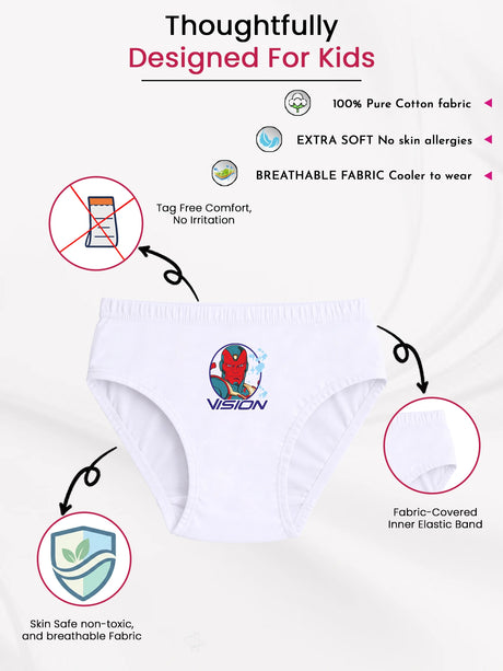 Baby Boys Spiderman 100% Cotton Brief Inner Elastic Pack of 5