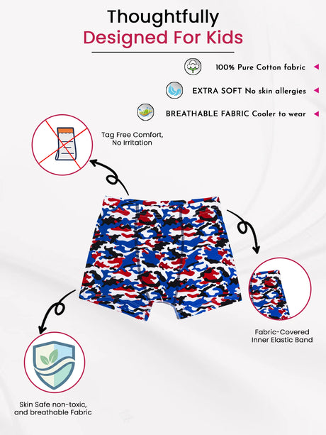 Boys 100% Cotton Trunk Inner Elastic Pack of 3 - Bodycare