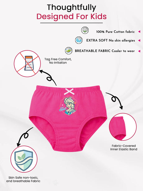 Girls Frozen Panty Inner Elastic Pack of 5