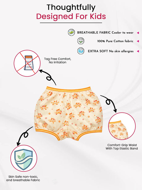 Unisex 100% Cotton Bloomer Top Elastic Pack of 3