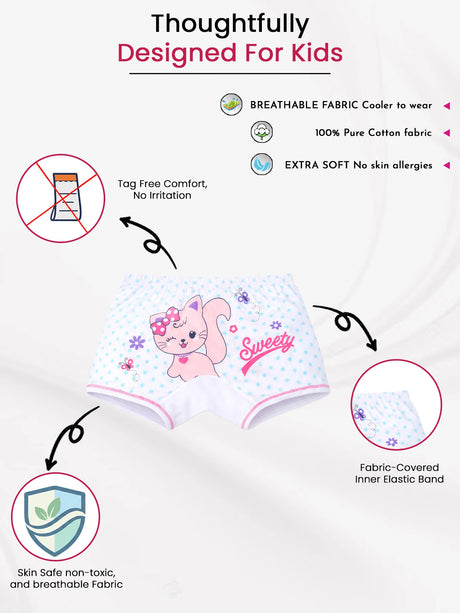 Girls Boyshorts Inner Elastic Pack of 4