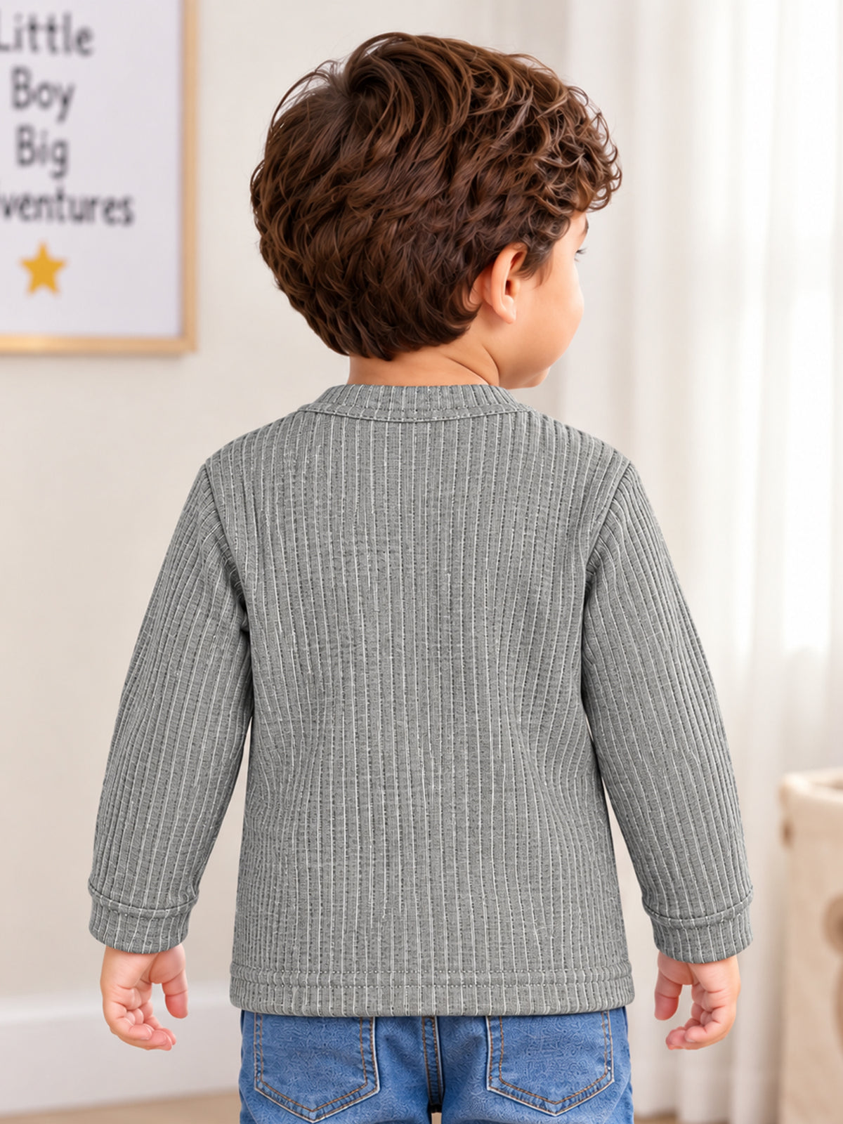 Unisex Baby Cotton Thermal Front Open Full Sleeves Top for Warm Winter Innerwear and Cold-Weather Comfort