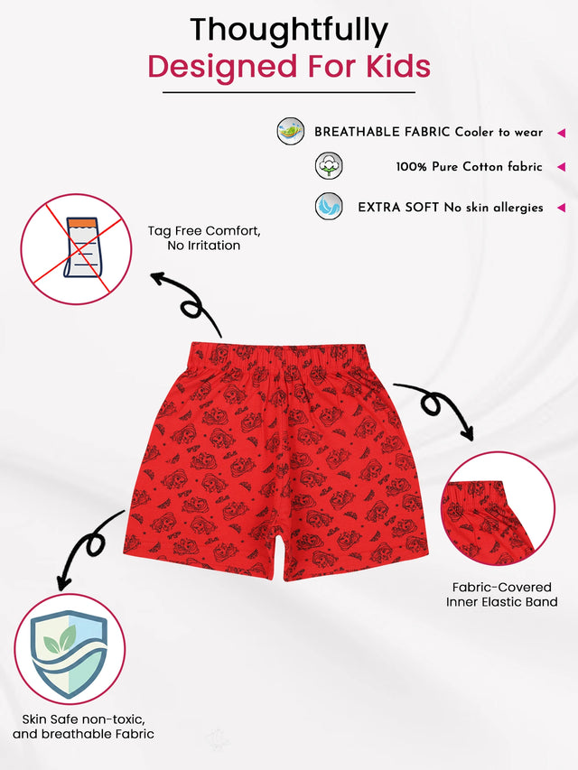 Girls 100% Cotton Boyshorts Inner Elastic Pack of 4 - Bodycare