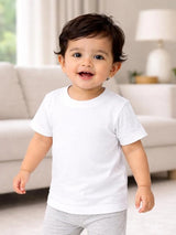 Baby Boys 100% Cotton Plain Round Neck Half Sleeve T-Shirt with Soft Breathable Regular Fit for Casual Wear - Pack of 2