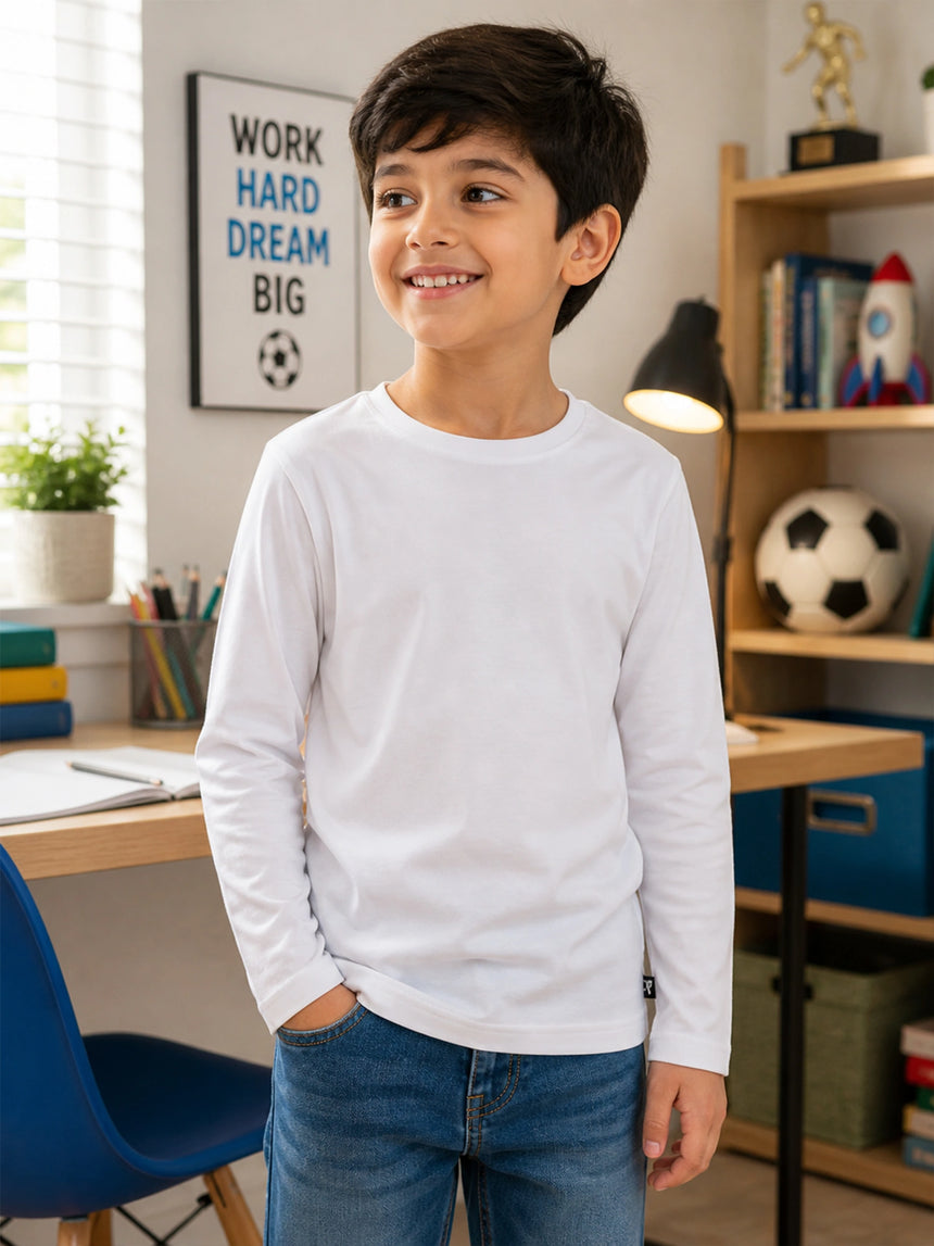 Boys T-Shirt Round Neck Full Sleeves