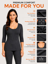 Women Round Neck Thermal Top with Full Sleeves for Winter Base Layering, Cold-Weather Comfort and Everyday Innerwear - Pack of 1