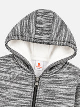 Boys Polyester Blend Hooded Full Sleeves Sweater with Comfortable Winter Wear Styling and Regular Use