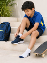 Boys Ankle Length Cotton Socks with Soft Stretchable Comfort, Moisture Wicking and Antibacterial Finish - Pack of 4