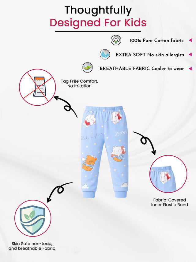 Unisex Cotton Pyjama with Inner Elastic for Sleepwear Comfort, Easy Movement and Everyday Printed Nightwear