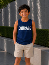 Boys Cotton Printed Sleeveless T-Shirt with Round Neck and Regular Fit for Casual Wear and Easy Movement
