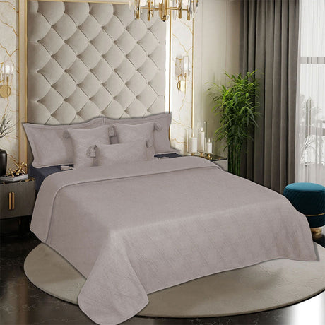 BodyComfy 100% Cotton Hosiery King-Size Fitted Bedcover – Layered Diamond Geometric Pattern