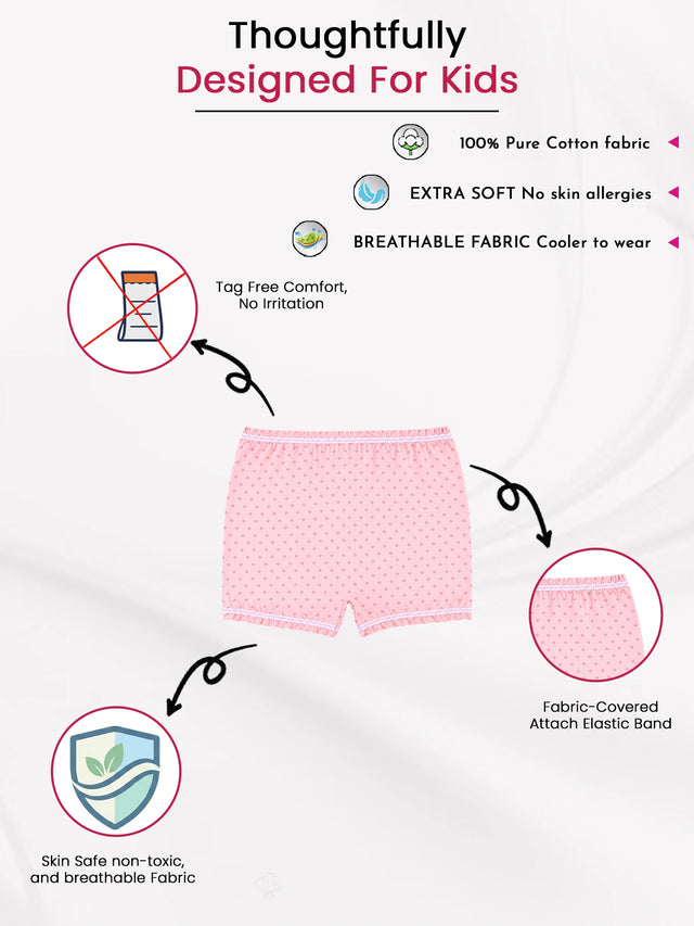 Girls Innerwear Bloomer with Comfortable Coverage for Easy Layering Under Dresses, Everyday Wear and Wardrobe Essentials - Pack of 3