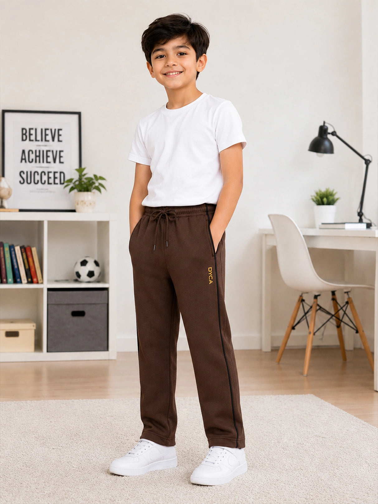 Boys Cotton Track Pant with Regular Fit for Casual Wear, Active Movement and Everyday Lounge Comfort