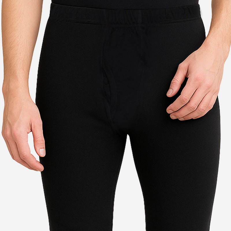 Bodycare Mens Gold Thermal Bottom Solid - Black