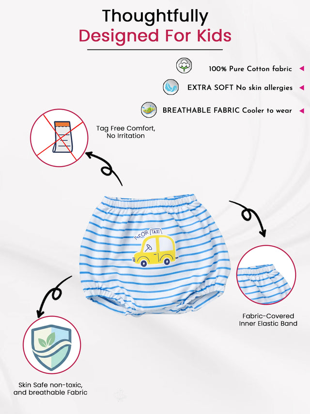 Baby Cotton Blend Trunk with Inner Elastic for Everyday Innerwear Comfort and Easy Movement - Pack of 3