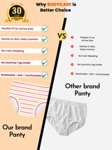 Baby Girls 100% Cotton Panty with Inner Elastic, Soft Breathable Fabric and Everyday Innerwear Comfort - Pack of 3