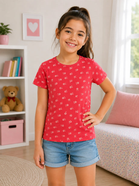 Girls T-Shirt Round Neck Half Sleeves