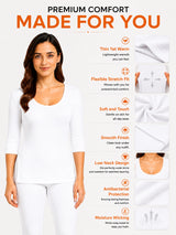 Women Round Neck Thermal Top with Full Sleeves for Winter Base Layering, Cold-Weather Comfort and Everyday Innerwear - Pack of 1