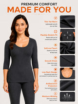 Women Antibacterial Thermal Top with Round Neck and Full Sleeves for Winter Base Layering and Cold-Weather Comfort - Pack of 1