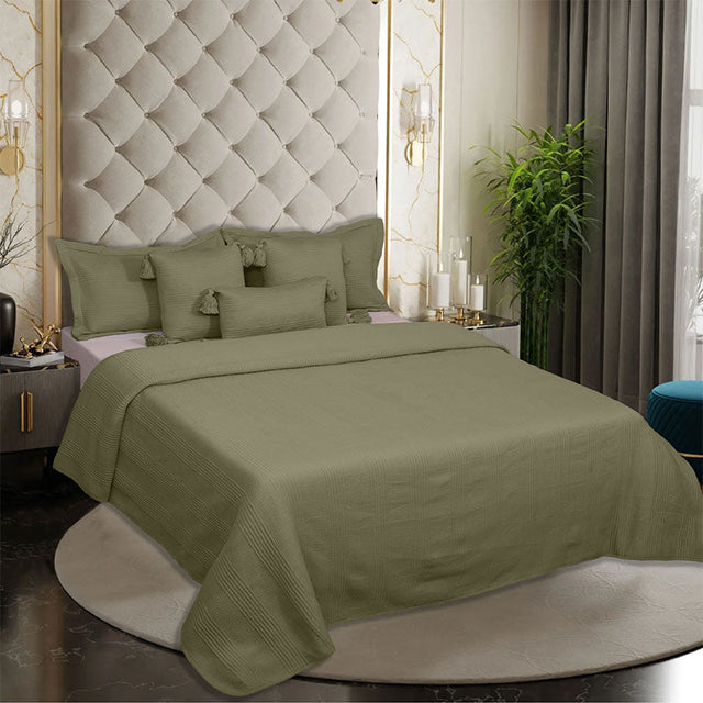 King Size Cotton Jersey Bedcover Camel Beige - Bodycare