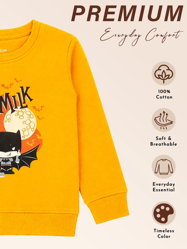 Baby Boys Printed Round Neck Full Sleeve Sweatshirt for Regular Casual Wear, Easy Comfort and Smart Everyday Styling