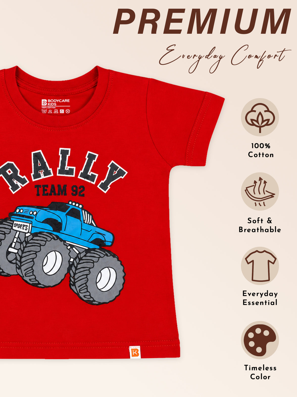 Baby Boys Round Neck Half Sleeve T-Shirt for Casual Wear, Easy Movement, Everyday Comfort and Regular Wardrobe Use